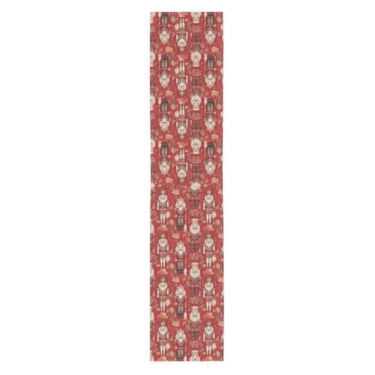 Red Nutcrackpattern Weihnachten Kurzer Tischläufer (Vorderseite)