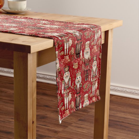 Red Nutcrackpattern Weihnachten Kurzer Tischläufer (Beispiel)