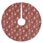 Red Nutcrackpattern Weihnachten Polyester Weihnachtsbaumdecke (Vorderseite)