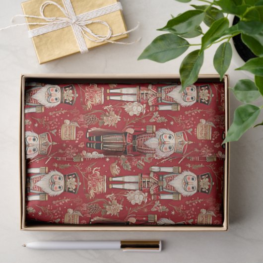 Red Nutcrackpattern Weihnachten Seidenpapier (Geschenk)