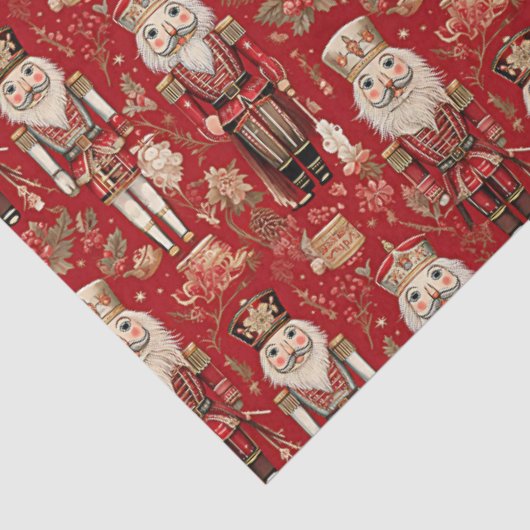 Red Nutcrackpattern Weihnachten Seidenpapier (Ausschnitt)
