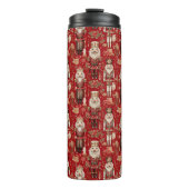 Red Nutcrackpattern Weihnachten Thermosbecher (Vorderseite)