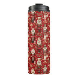 Red Nutcrackpattern Weihnachten Thermosbecher