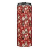 Red Nutcrackpattern Weihnachten Thermosbecher (Rückseite)