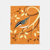 Red Nuthatch auf stilisierten Baumzweigen Fleecedecke (Vorderseite)
