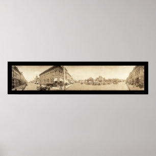 Red Oak IA Street Foto 1908 Poster