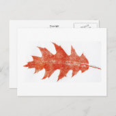 "Red Oak Leaf #2" Landstraßen Postkarte (Vorne/Hinten)