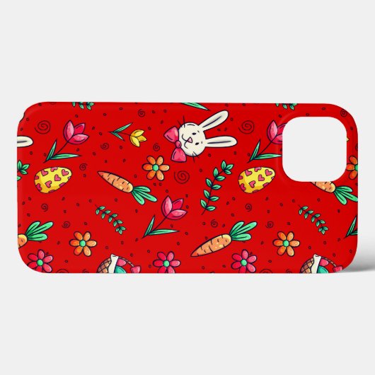 Red Oaster Pattern Handy Case (Rückseite (Horizontal))