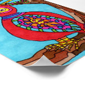 Red Oaxacan Bird Mini Mexikanische Volkskunst Poster (Ecke)