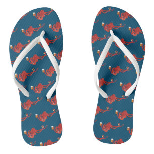 Red Octopus Beer Lover Badesandalen