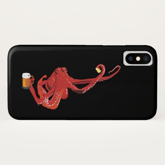 Red Octopus Beer Lover Case-Mate iPhone Hülle (Rückseite (Horizontal))