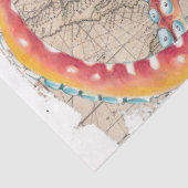 Red Octopus Kompass Beige Vintage Karte Seidenpapier (Ausschnitt)