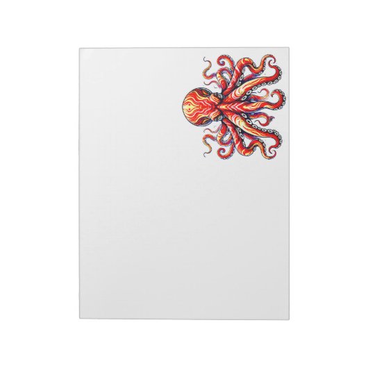 Red Octopus Notizblock (Rotiert)