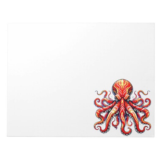 Red Octopus Notizblock (Vorderseite)