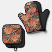 Red Ofenhandschuh & Topflappen-Set (Vorderseite/Rückseite)