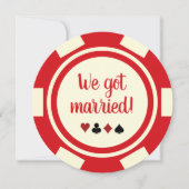 Red Off White Poker Chip Heiratserklärung Einladung (Vorderseite)