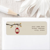 Red Oil Lantern Camping Address Label - Fall (Insitu)