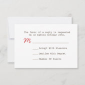 Red Oil Lantern Evergreen Camping Wedding R.S.V.P. RSVP Karte (Rückseite)