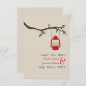 Red Oil Lantern Outdoor Wedding rettet das Datum Save The Date (Vorne/Hinten)