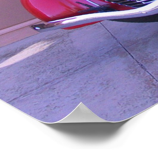 Red Oldtimer Truck Poster (Ecke)