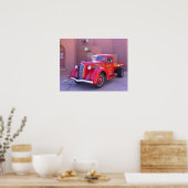 Red Oldtimer Truck Poster (Küche)