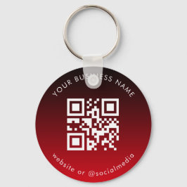 Red Ombre Add Custom Business QR Code Scan Schlüsselanhänger