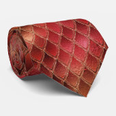 Red Ombre Dragon Scales Effect Neck Tie Krawatte (Gerollt)