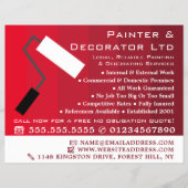 Red Ombre & Paint Roller, Painter & Decorator Flyer (Vorne)