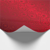 Red Ombre Snowflake Damask Muster Geschenkpapier (Ecke)