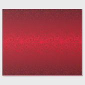 Red Ombre Snowflake Damask Muster Geschenkpapier (Flach)