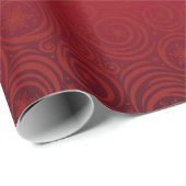 Red Ombre Snowflake Damask Muster Geschenkpapier (Rolleneckpunkt)