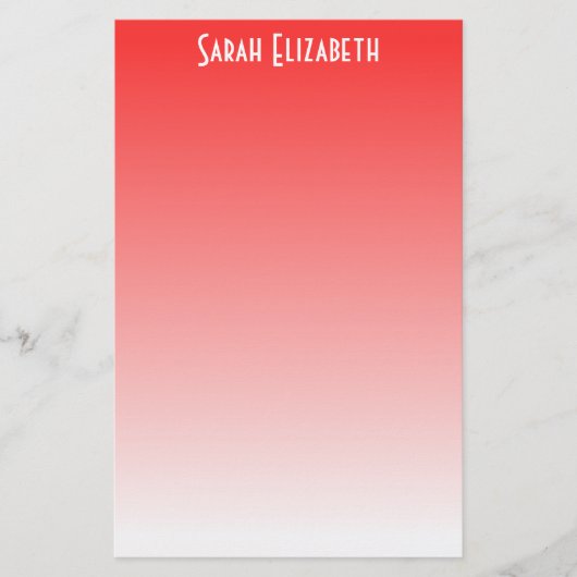 Red Ombre Stationery Briefpapier (Vorderseite)