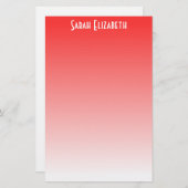 Red Ombre Stationery Briefpapier (Vorne/Hinten)