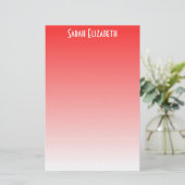 Red Ombre Stationery Briefpapier (Stehend Vorderseite)