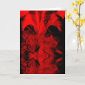 Red on Black Abstrakt Fantasy Floral Design Karte (Gelbe Blume)