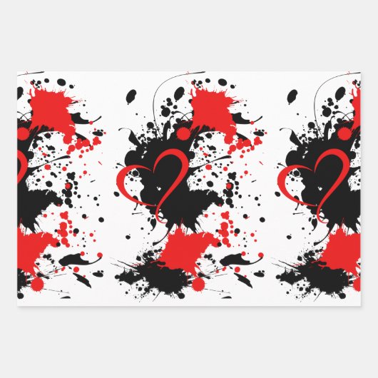 Red on black Geschenkpapier (Vorderseite 2)
