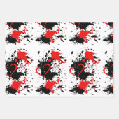 Red on black Geschenkpapier Set (Vorderseite 3)