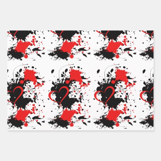 Red on black Geschenkpapier Set (Vorderseite 3)