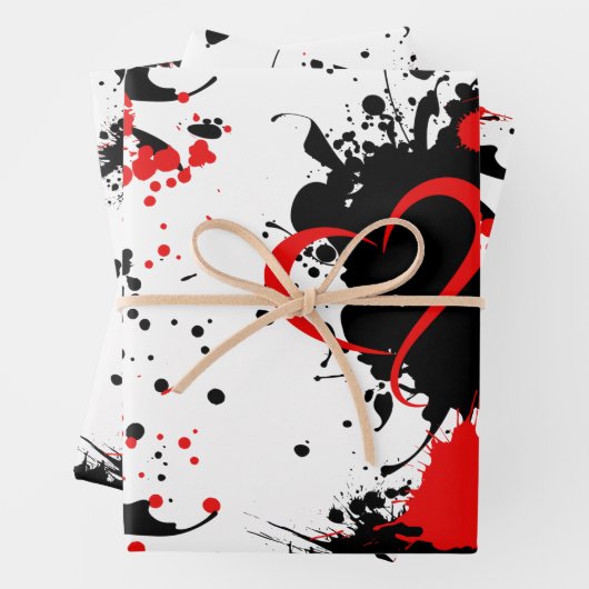 Red on black Geschenkpapier Set (Beispiel)