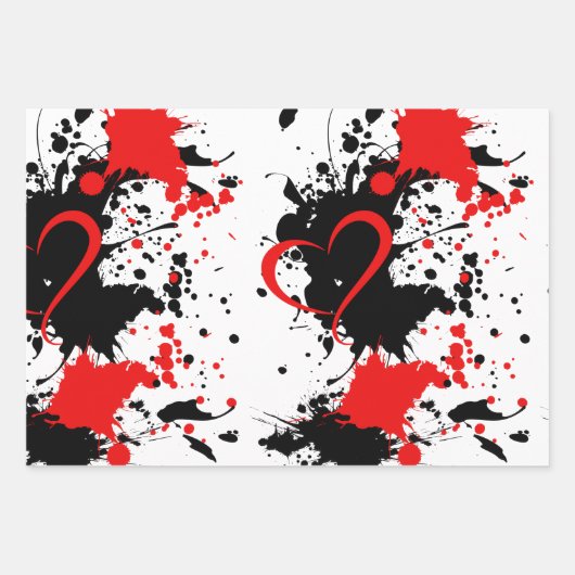 Red on black Geschenkpapier Set (Vorderseite)