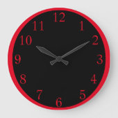 Red on Black Große Wanduhr (Vorderseite)