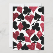 Red on Black Imitats Glitzer Las Vegas Wedding Einladung (Rückseite)