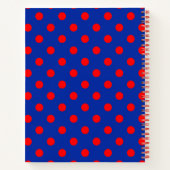 Red On Blue Polka Dots Pattern Design Notizblock (Rückseite)