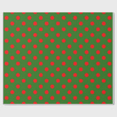 Red On Green Polka Dots Pattern Design  Geschenkpapier (Flach)