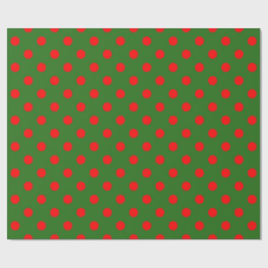Red On Green Polka Dots Pattern Design  Geschenkpapier (Flach)