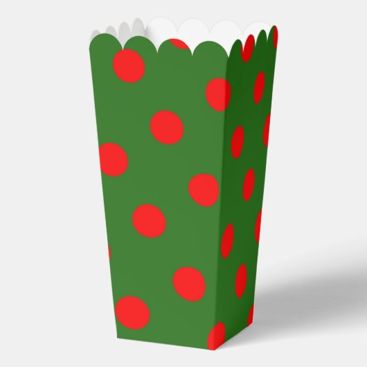 Red On Green Polka Dots Pattern Design  Geschenkschachtel (Rückseite)