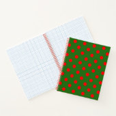 Red On Green Polka Dots Pattern Design  Notizblock (Innenseite)