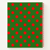 Red On Green Polka Dots Pattern Design  Notizblock (Rückseite)
