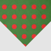 Red On Green Polka Dots Pattern Design Seidenpapier (Ausschnitt)