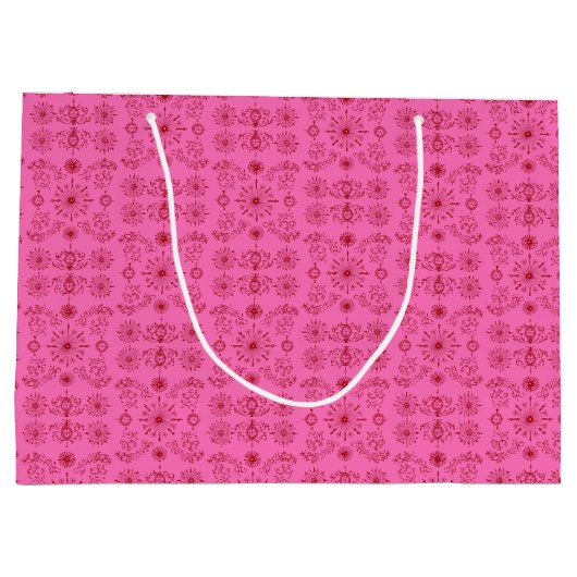 Red on Pink  Große Geschenktüte (Rückseite)